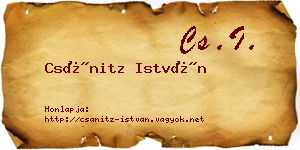 Csánitz István névjegykártya